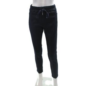 Flog Womens Animal Print High Rise Drawstring Tapered Pants Blue Size EUR 27